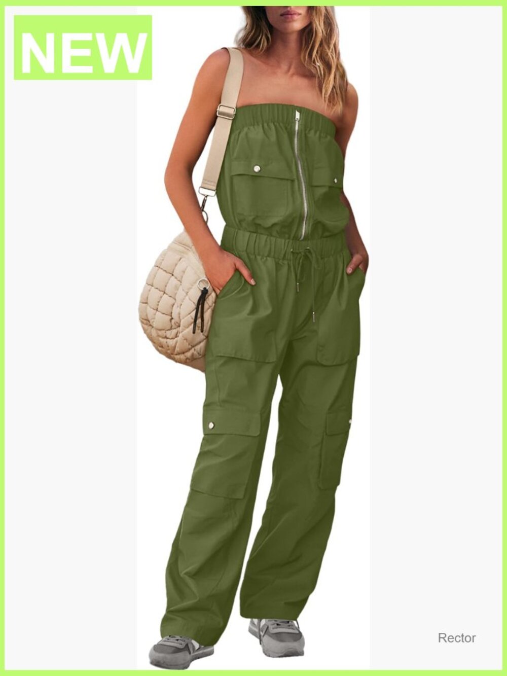 Strapless Jumpsuit Romper Cargo Pants One Piece Wide Leg Summer Outfit